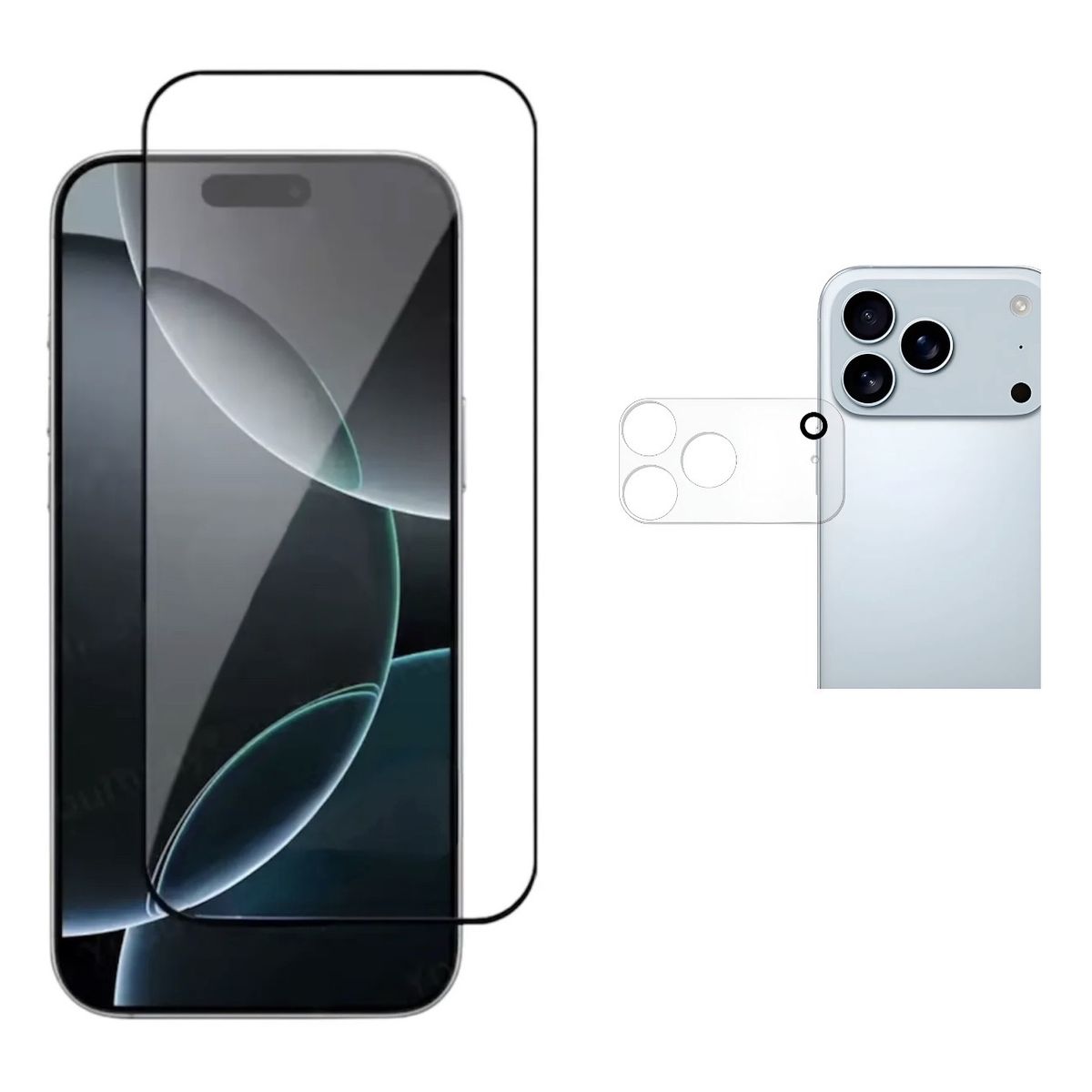 GENERICO - Lamina De Vidrio Pantalla Y Cámara Para IPhone 17 Pro Max