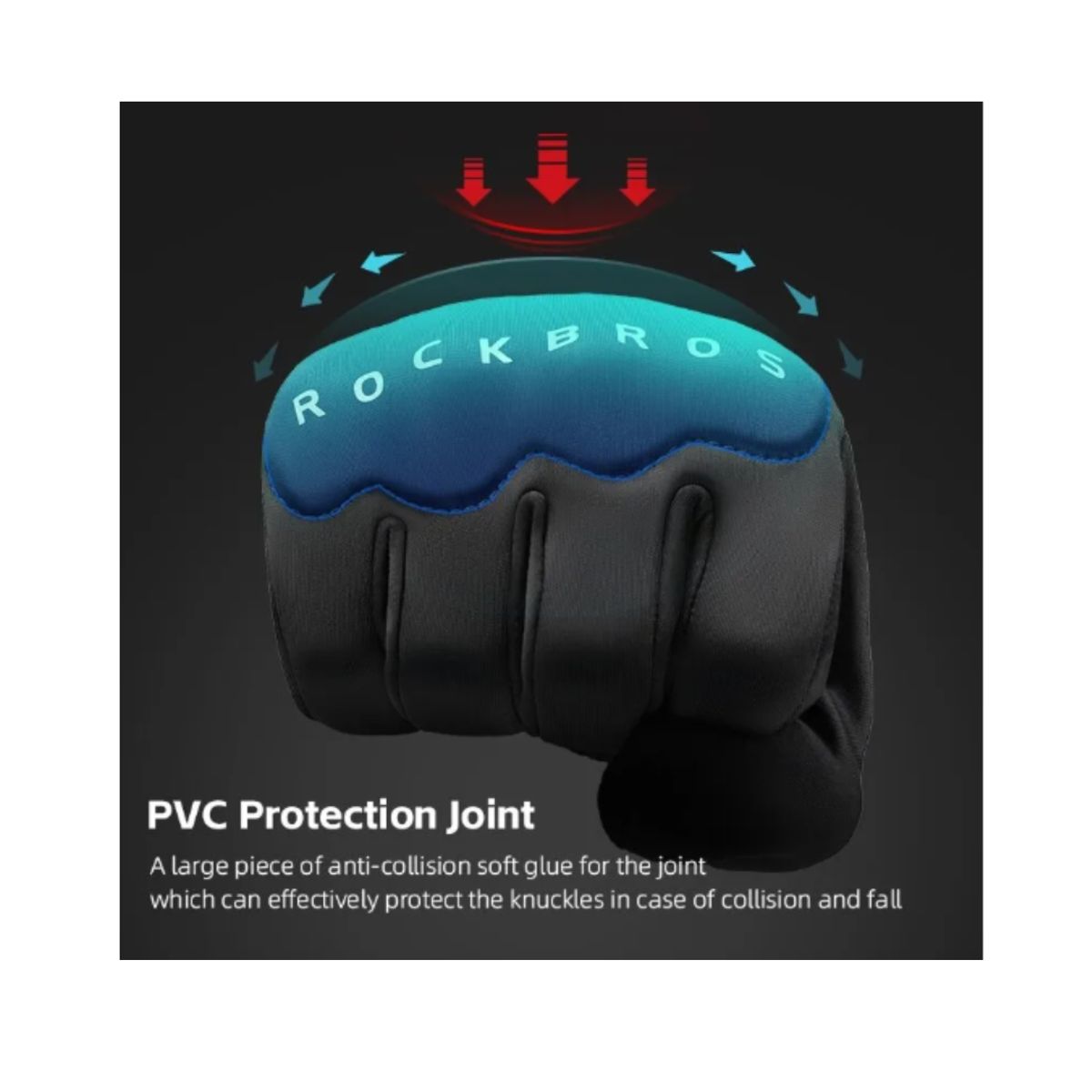 ROCKBROS - Guantes Térmicos Protección Nudillos Bicicleta Moto Touch