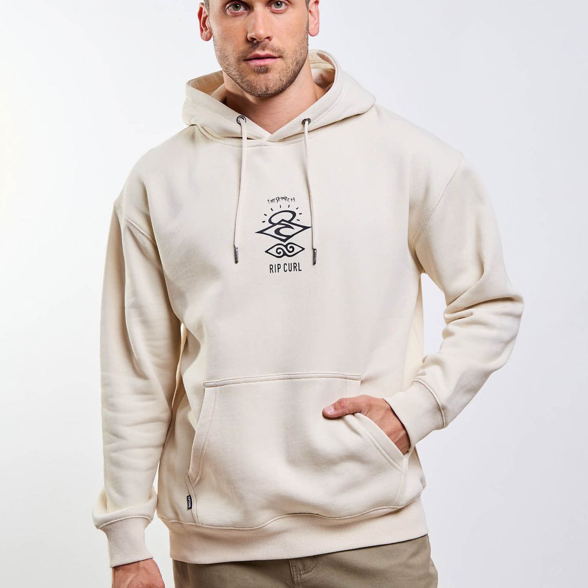 RIP CURL - Poleron Canguro Australio Beige Hombre Rip Curl
