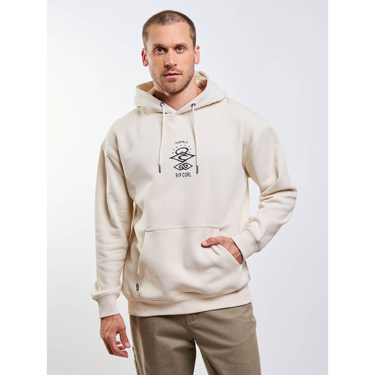 RIP CURL - Poleron Canguro Australio Beige Hombre Rip Curl