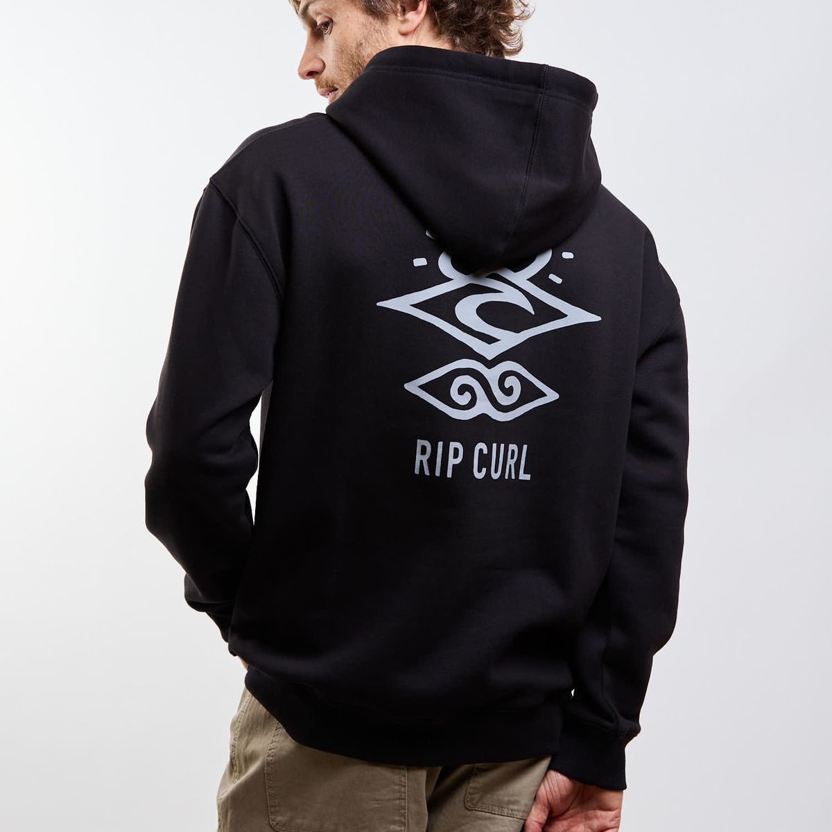 RIP CURL - Poleron Canguro Australio Negro Hombre Rip Curl