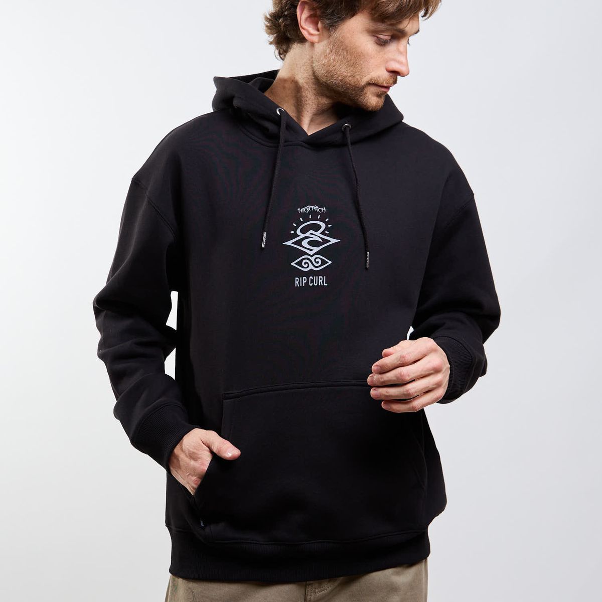 RIP CURL - Poleron Canguro Australio Negro Hombre Rip Curl