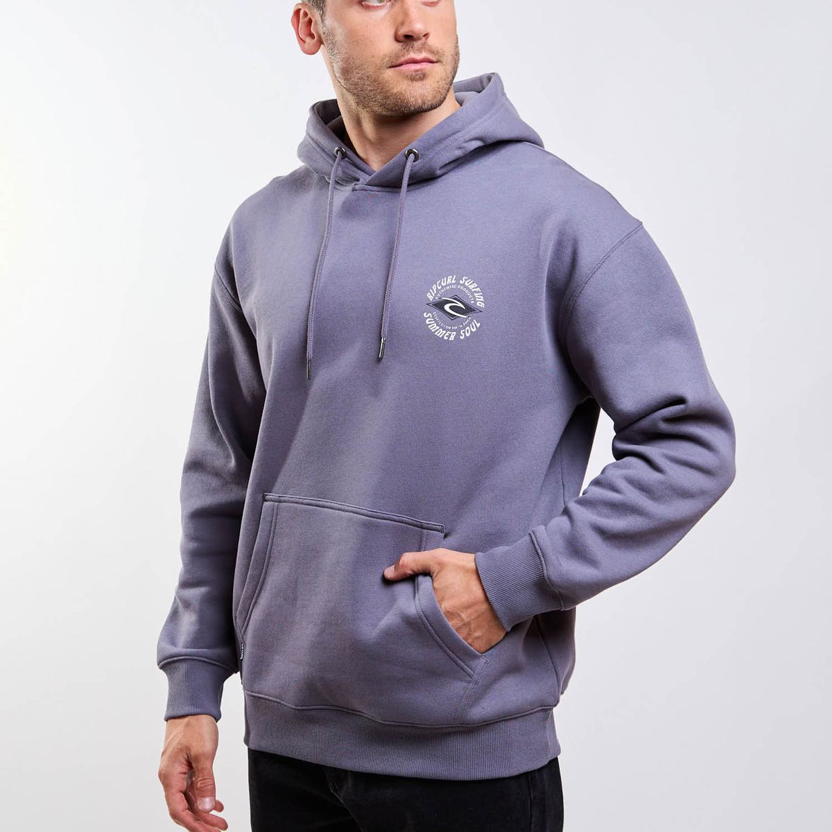 RIP CURL - Poleron Canguro Andino Gris Hombre Rip Curl