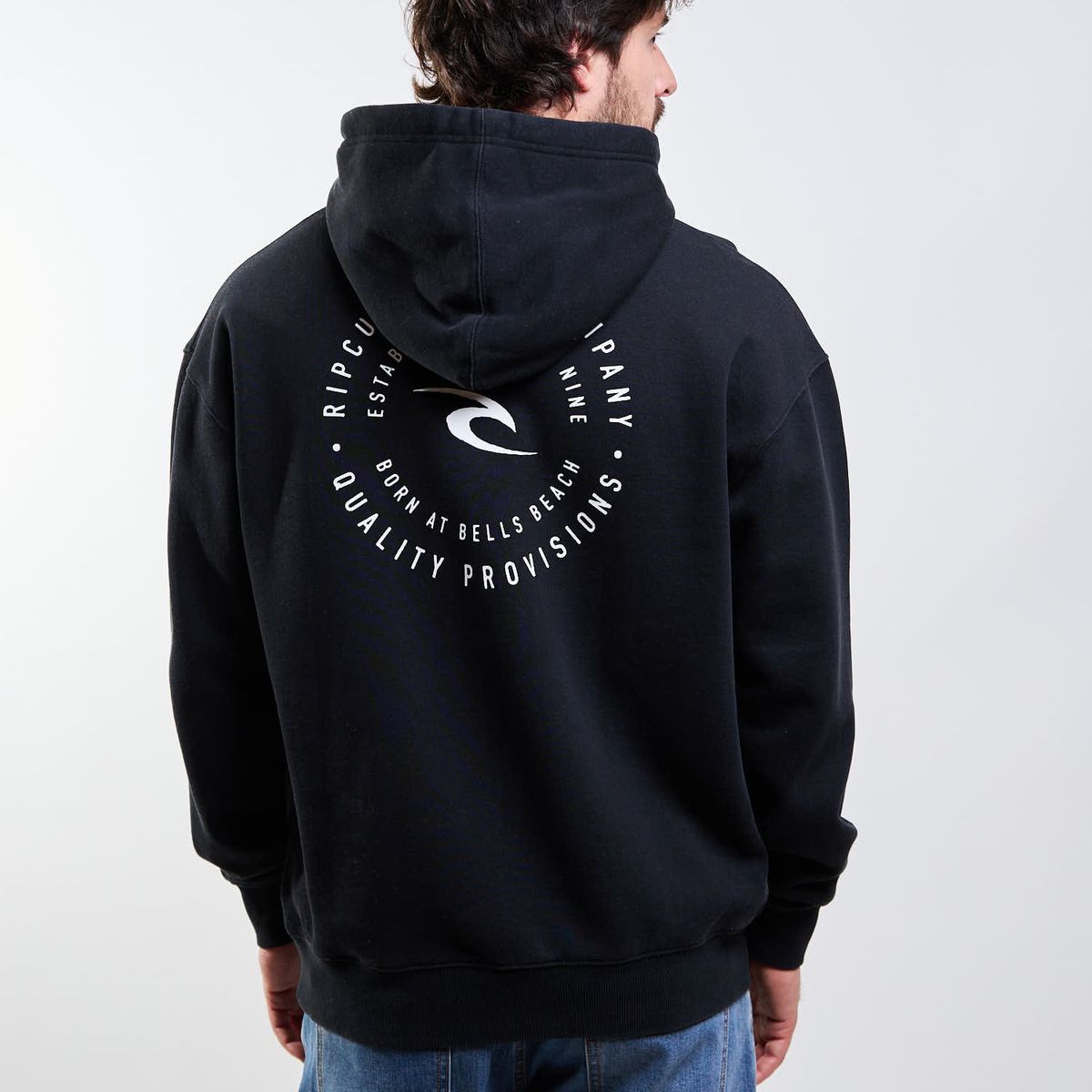 RIP CURL - Poleron Canguro Lafken Negro Hombre Rip Curl
