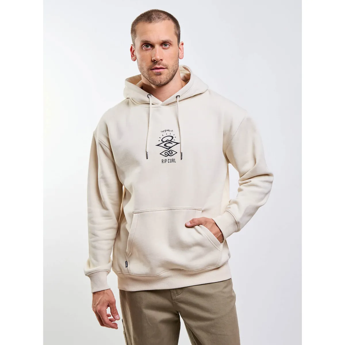 RIP CURL - Poleron Canguro Australio Beige Hombre Rip Curl