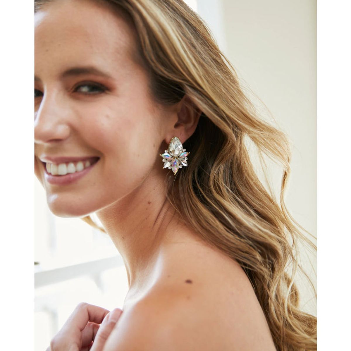 MI PLACARD - Aros Emma Gota Piedras Y Strass Plateado Tornasol