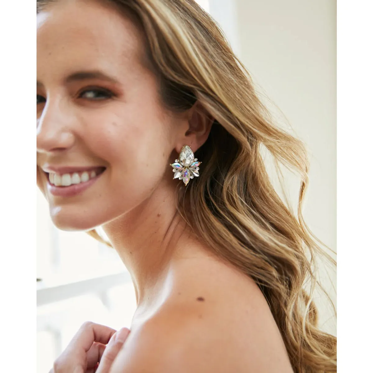 MI PLACARD - Aros Emma Gota Piedras Y Strass Plateado Tornasol