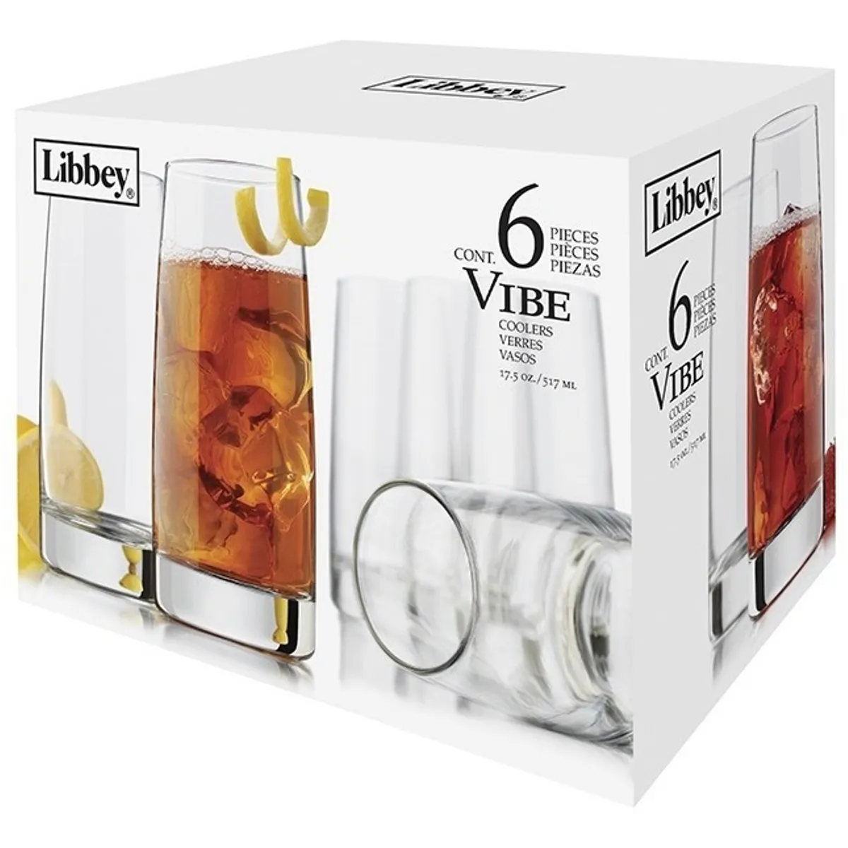 LIBBEY - SET 6 VASOS VIBE ALTO 525 ML - LIBBEY