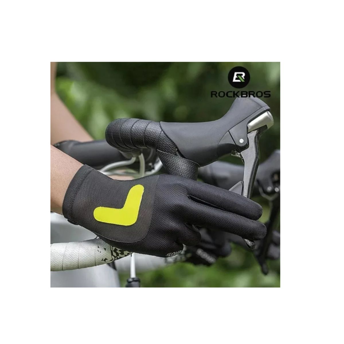 ROCKBROS - Guantes Ciclismo Reflectantes Ruta Transpirables Touch