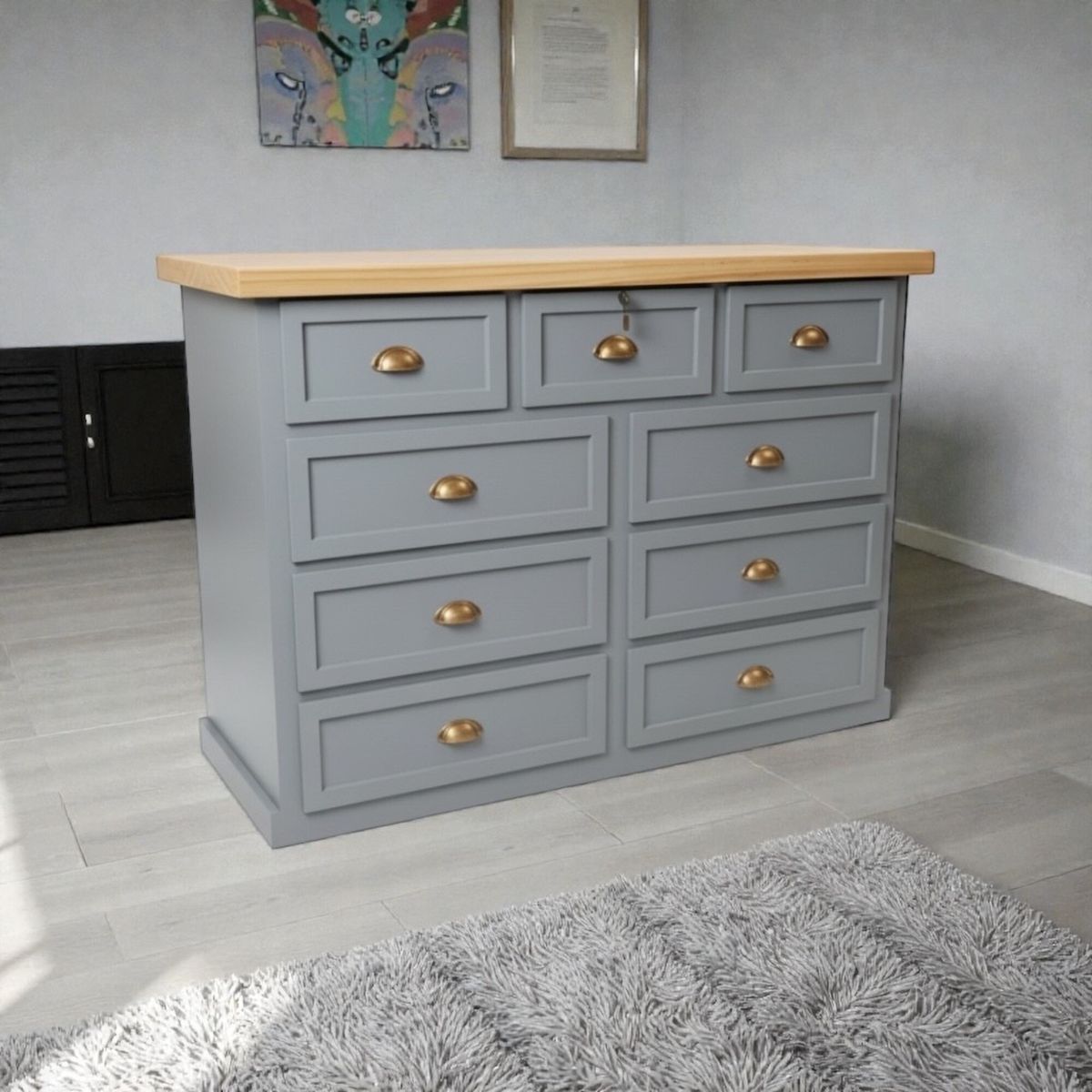 MGR MUEBLES - Comoda de madera lacada 9 cajones ( rieles telescópicos ) MGR MUEBLES 150 CM