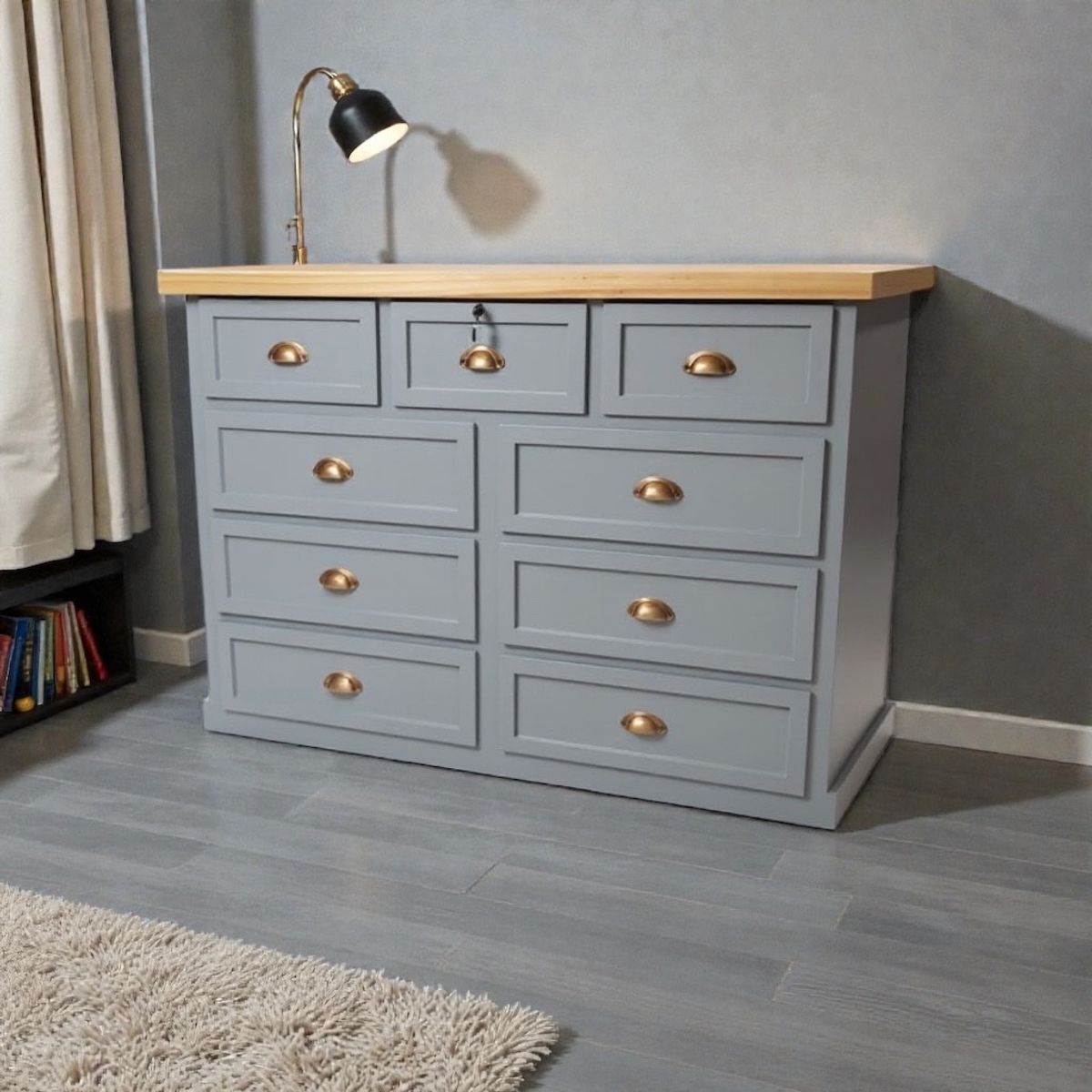 MGR MUEBLES - Comoda de madera lacada 9 cajones ( rieles telescópicos ) MGR MUEBLES 150 CM