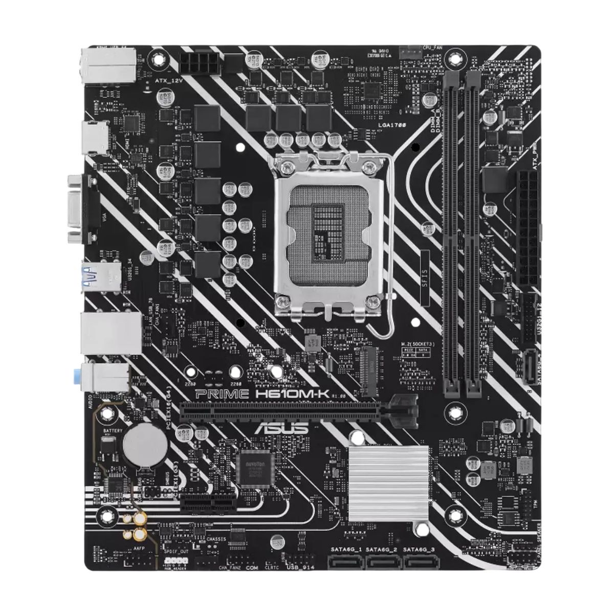 ASUS - ASUS PRIME H610M-K Placa Madre Micro ATX, DDR5, LGA1700, Intel Core i7/i5/i3, Celeron, Pentium, M.2, PCIe 4.0, USB 3.2, CO, AS
