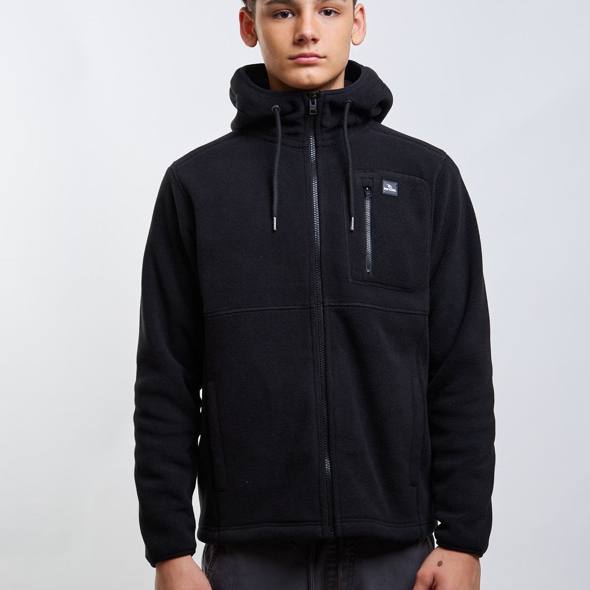 RIP CURL - Poleron Polar Waveborn Negro Infantil Rip Curl