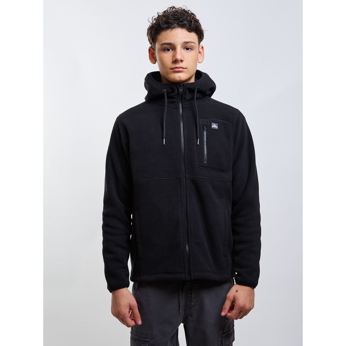 RIP CURL - Poleron Polar Waveborn Negro Infantil Rip Curl