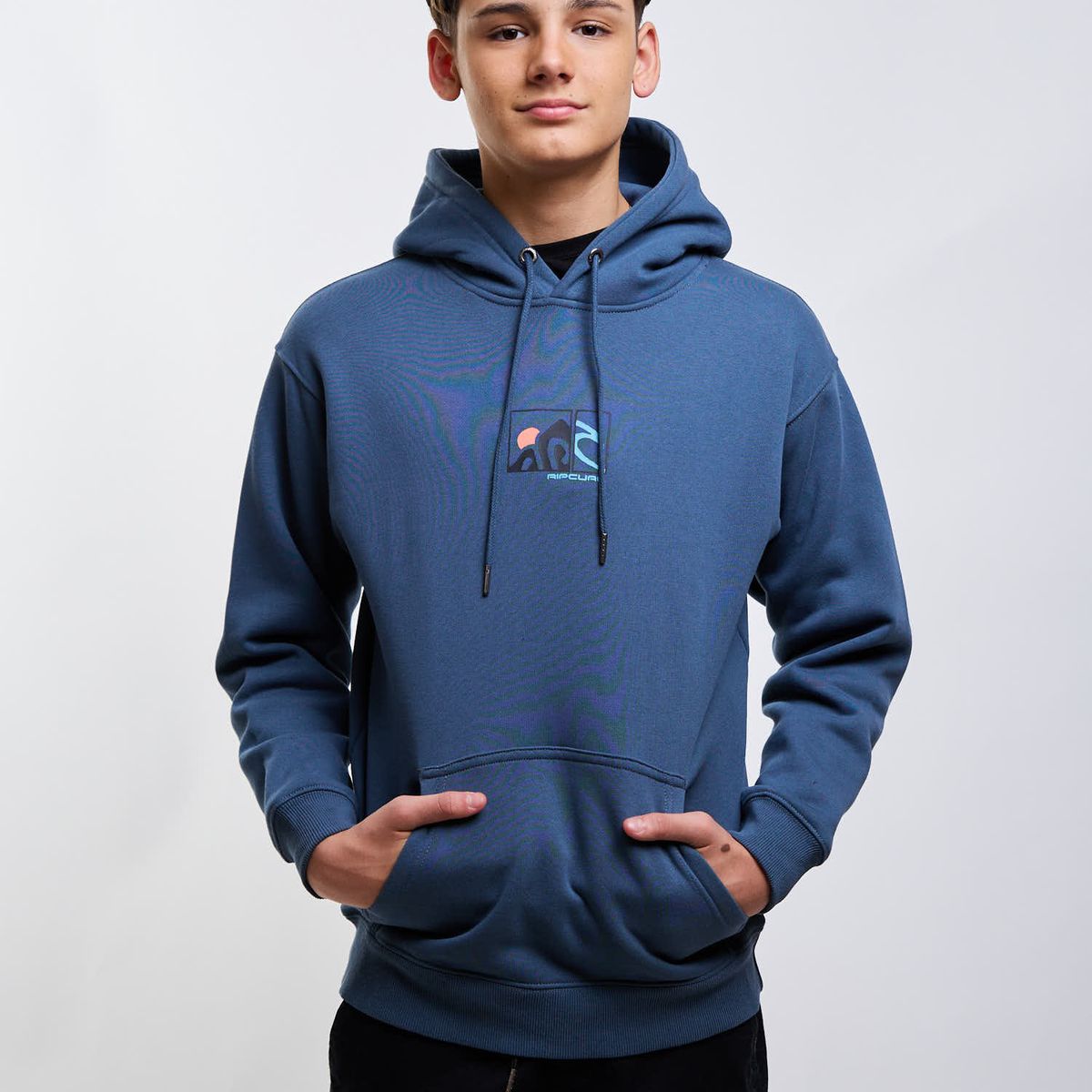 RIP CURL - Poleron Canguro Barrel Azul Infantil Rip Curl