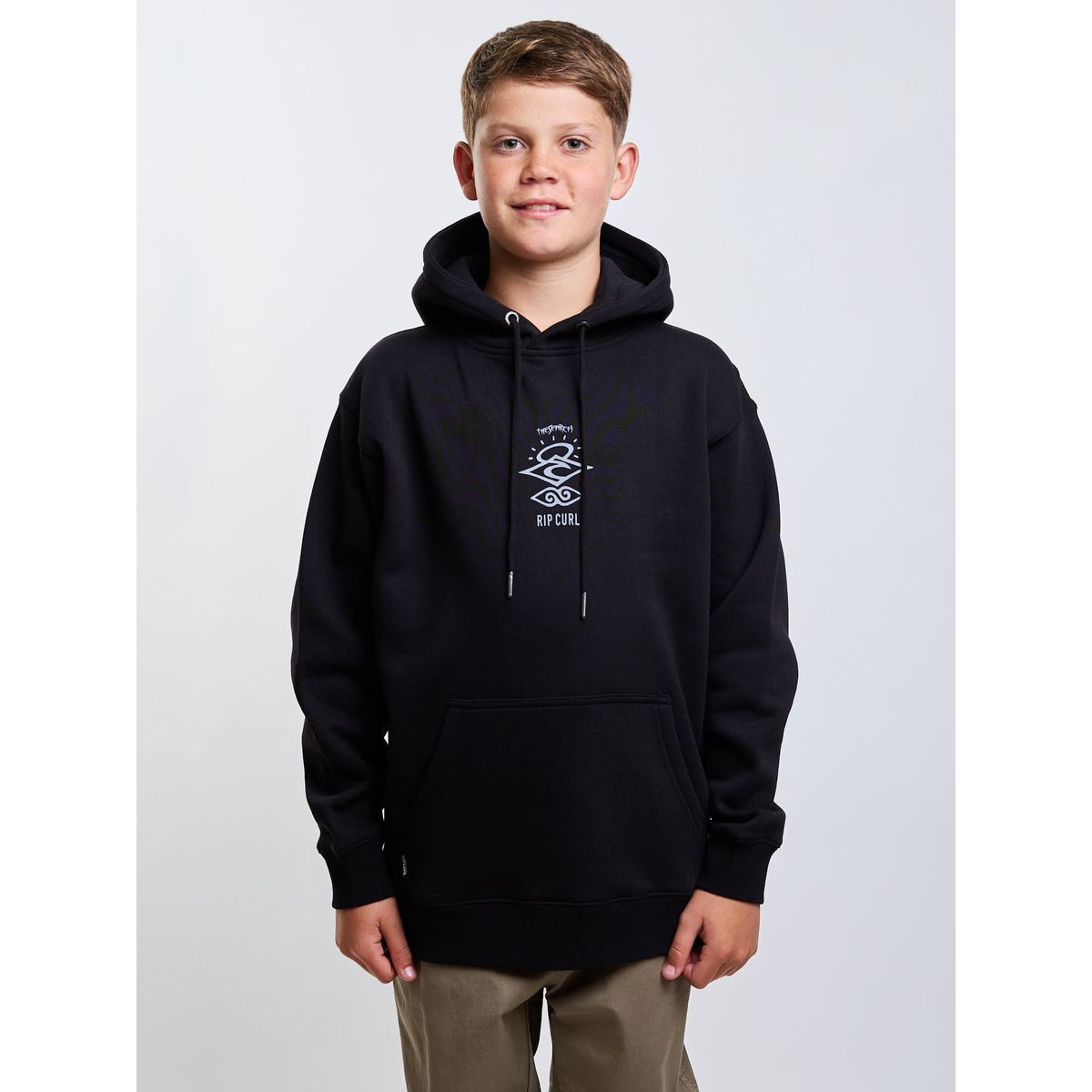 RIP CURL - Poleron Canguro Pioneer Negro Infantil Rip Curl