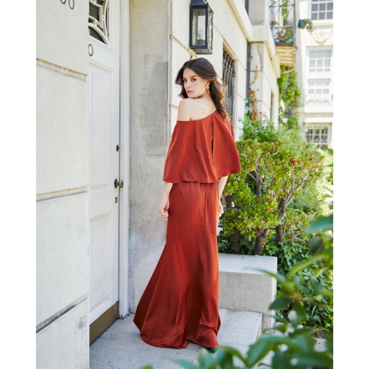 MI PLACARD - Vestido Largo de Fiesta Carolina Terracota