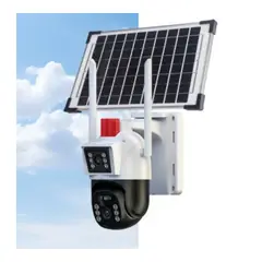 GENERICO - Camara Ip Seguridad Wifi 24ghzcon Panel Solar V380 App Blanco Con Negro