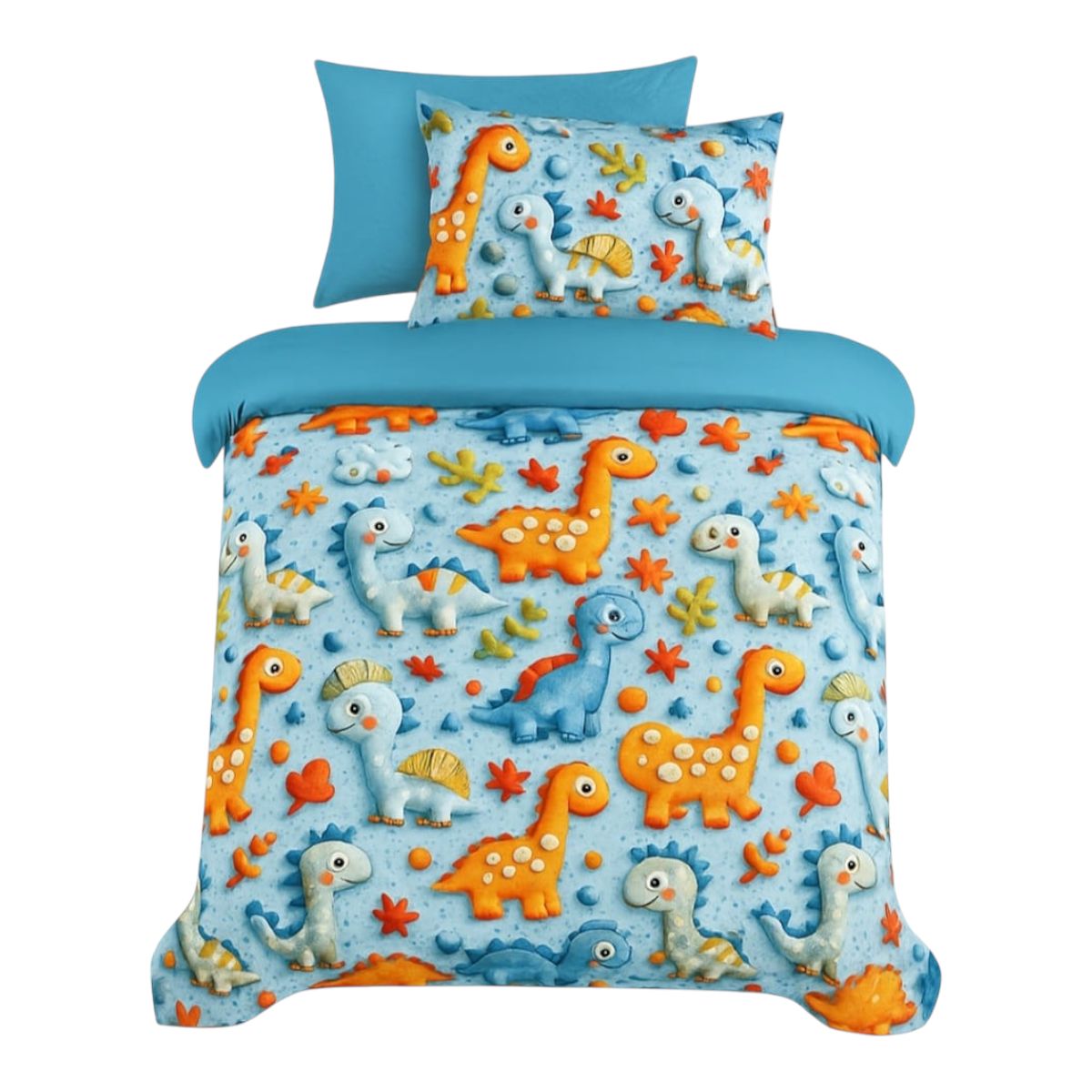 GENERICO - Cubrecama Quilt de verano 1.5 plazas diseño dinosaurios