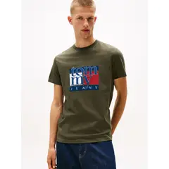 TOMMY HILFIGER - Polera Slim Con Logo Gráfico Verde Tommy Jeans