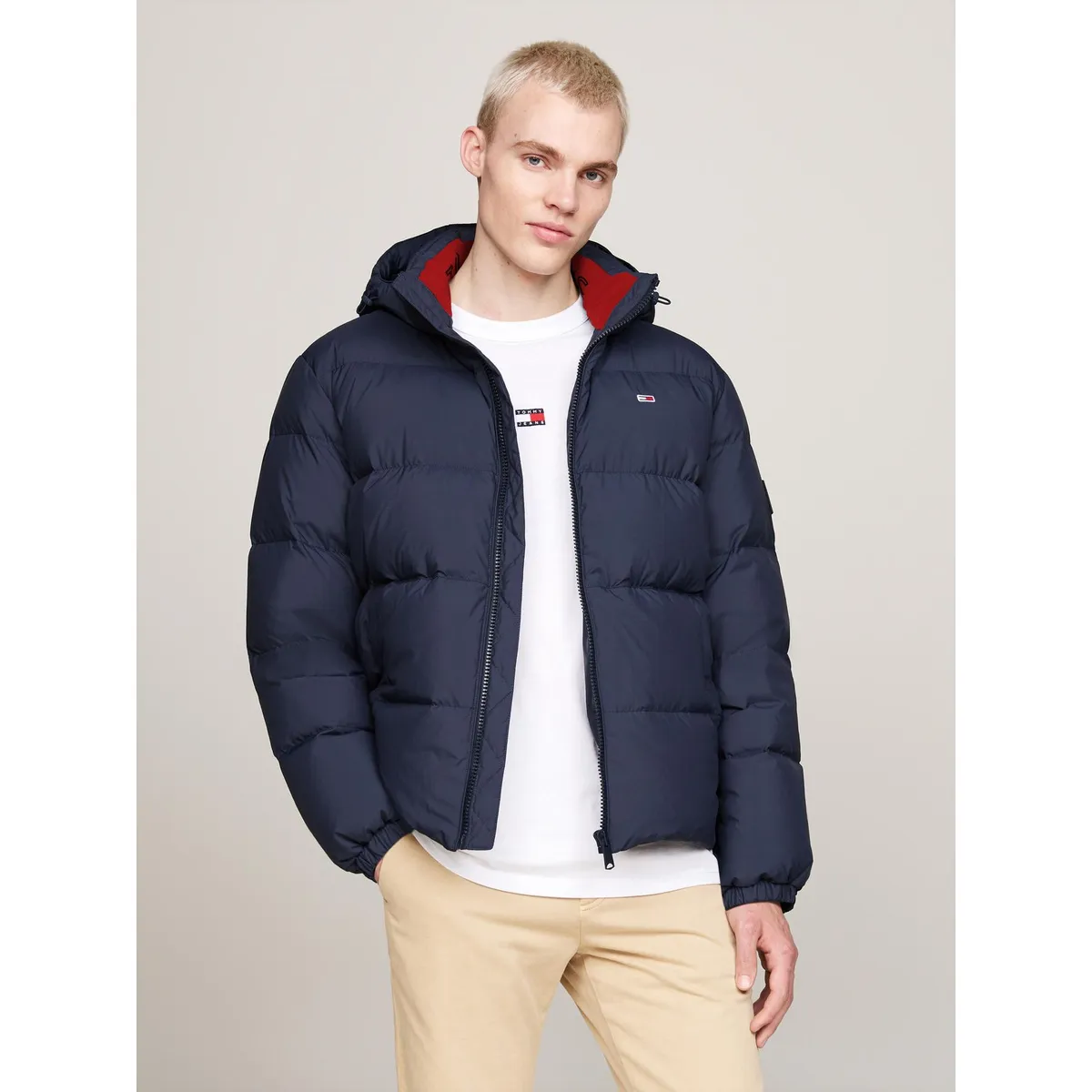 TOMMY HILFIGER - Parka Essential Acolchada Con Gorro Azul Tommy Jeans