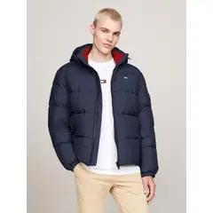 TOMMY HILFIGER - Parka Essential Acolchada Con Gorro Azul Tommy Jeans