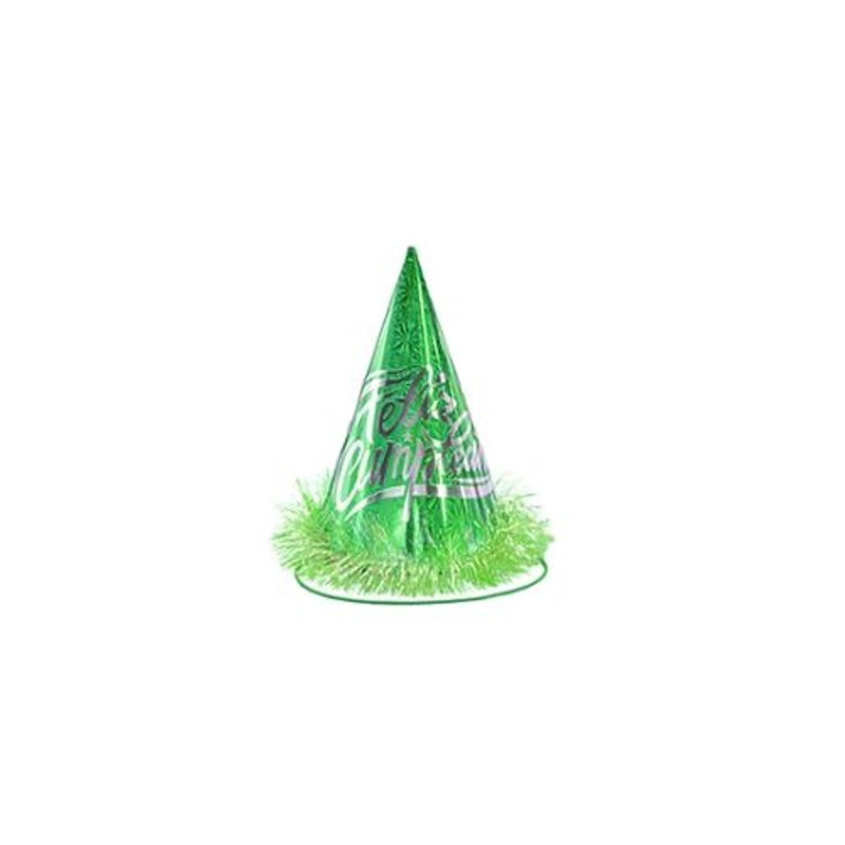 GENERICO - Gorro cotillón holográficofeliz cumpleaños verde 24cm