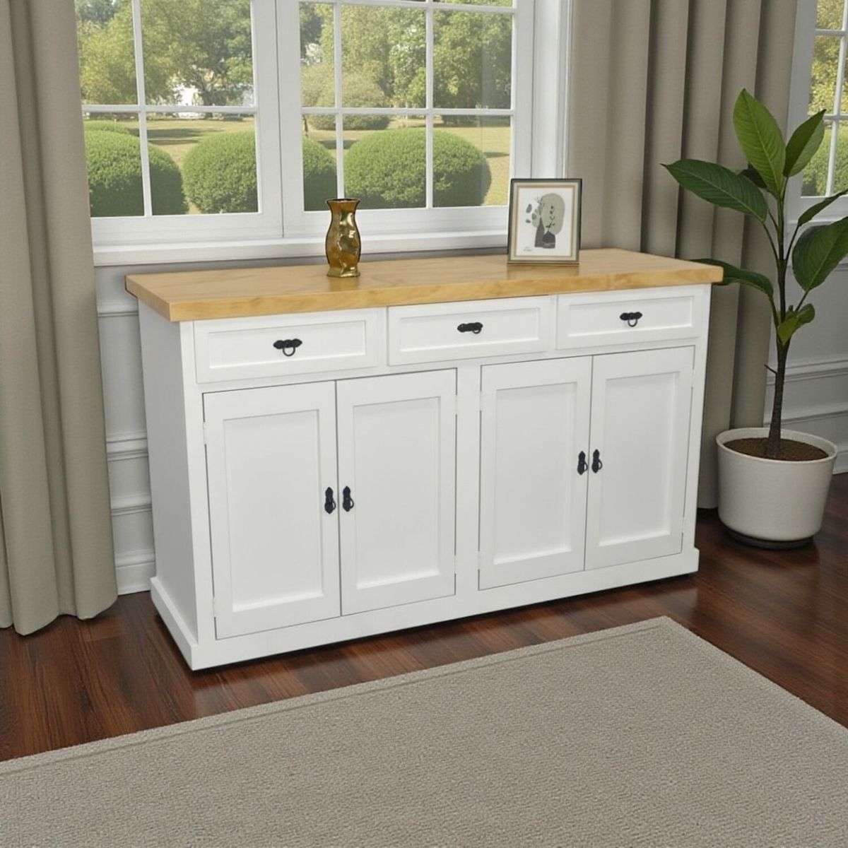 MGR MUEBLES - BUFFET RUSTICO CERRADO DE MADERA LACADO MGR MUEBLES