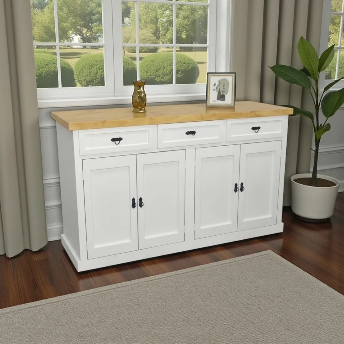 MGR MUEBLES - BUFFET RUSTICO CERRADO DE MADERA LACADO MGR MUEBLES