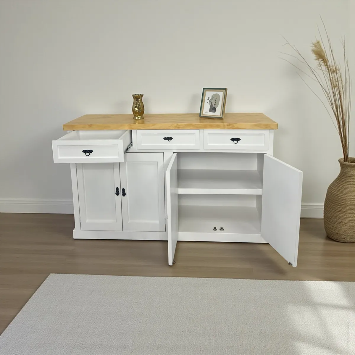 MGR MUEBLES - BUFFET RUSTICO CERRADO DE MADERA LACADO MGR MUEBLES