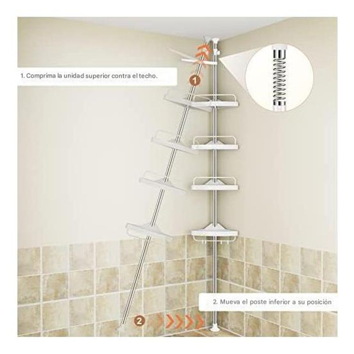 GENERICO - Organizador de De Ducha barra De Esquina