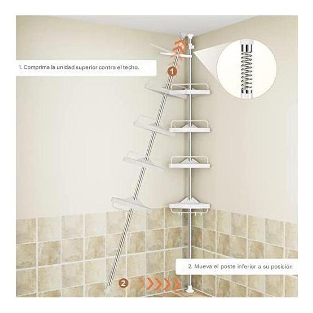 GENERICO - Organizador de De Ducha barra De Esquina