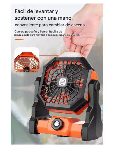 GENERICO Ventilador Portátil Camping Acampar Recargable Usb Luz Led