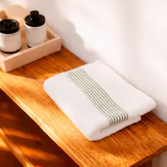 NAUTICA - Toalla de mano MAV 100% algodón alta calidad blanca-verde