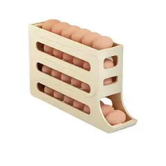 GENERICO - Dispensador Deslizante Huevera 4 Pisos 30 Huevos Beige