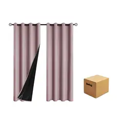 GENERICO - 2 Paños Cortinas Blackout Engomada de Tela Fresca BELUG
