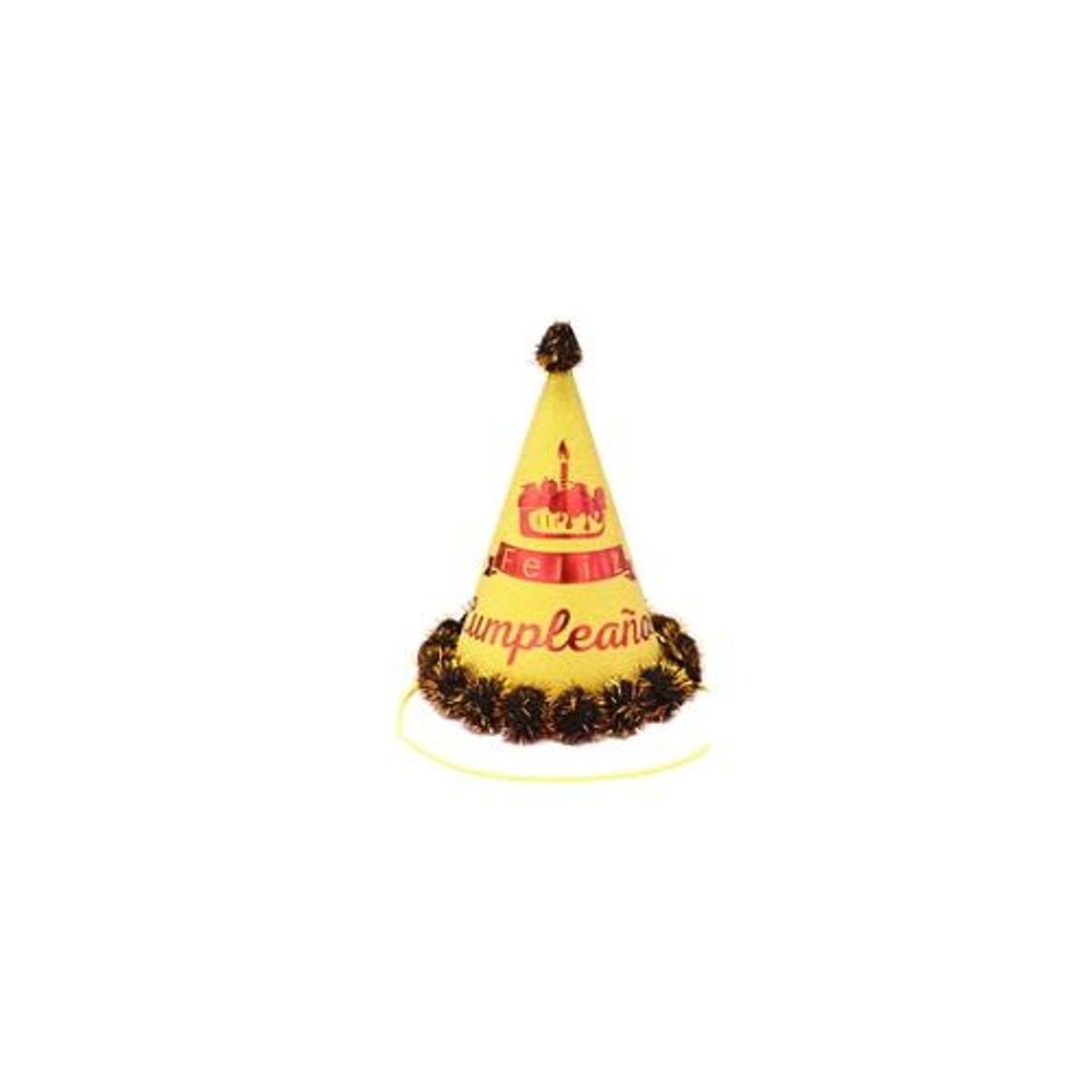 GENERICO - Gorro pompón con pétalos y glitter dorado 20cm