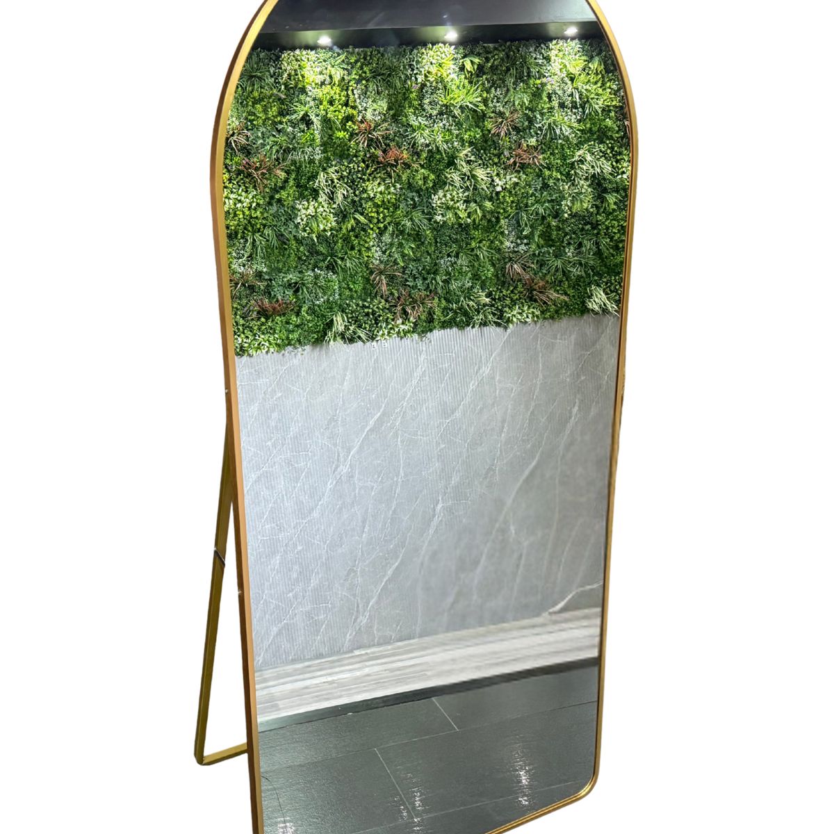 GENERICO - Espejo Cuerpo Entero Pedestal Dorado 70x150cm