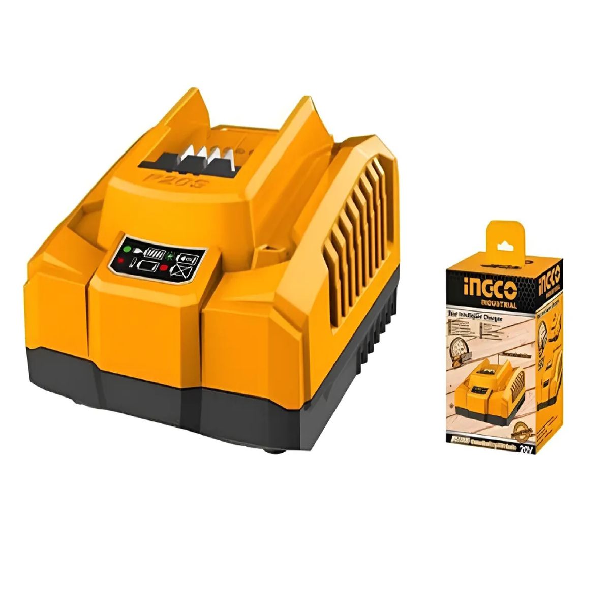 INGCO - Cargador Rapido Industrial Ingco 20v 4ah Carga Turbo Bateria