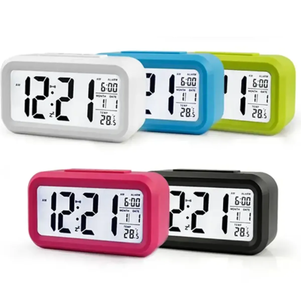 GENERICO - Reloj Despertador Pantalla Led Feha Temperatura Alarma