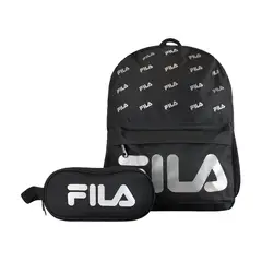 FILA - Pack Mochila 16lts Urbanix + Estuche Neceser Spark negro-silver