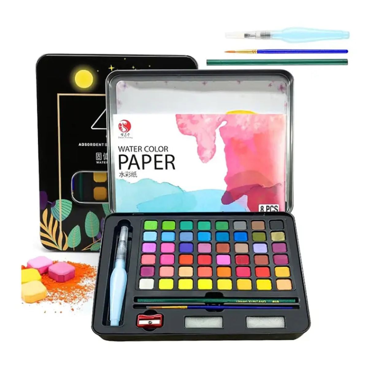 GENERICO - Kit Acuarelas Profesionales Pintura Acuarela Art 48 Colores