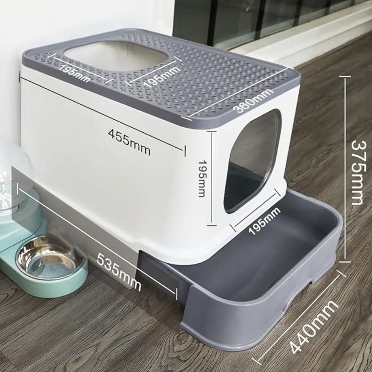 HOOPET - Arenero Anti-derrame Para Gatos Con Cajón Y Pala