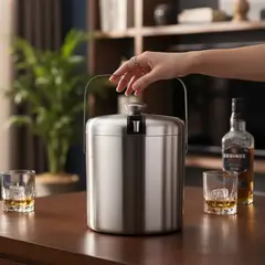 IREGUA - HIELERA ACERO INOXIDABLE TERMICA TAPA CON PINZAS, 3000 ML