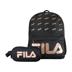 FILA - Pack Mochila 16lts Urbanix + Estuche Neceser Spark negro-rose gold