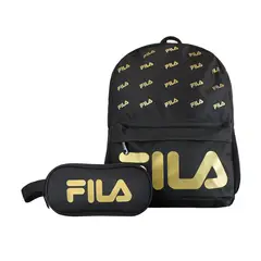 FILA - Pack Mochila 16lts Urbanix + Estuche Neceser Spark negro-gold