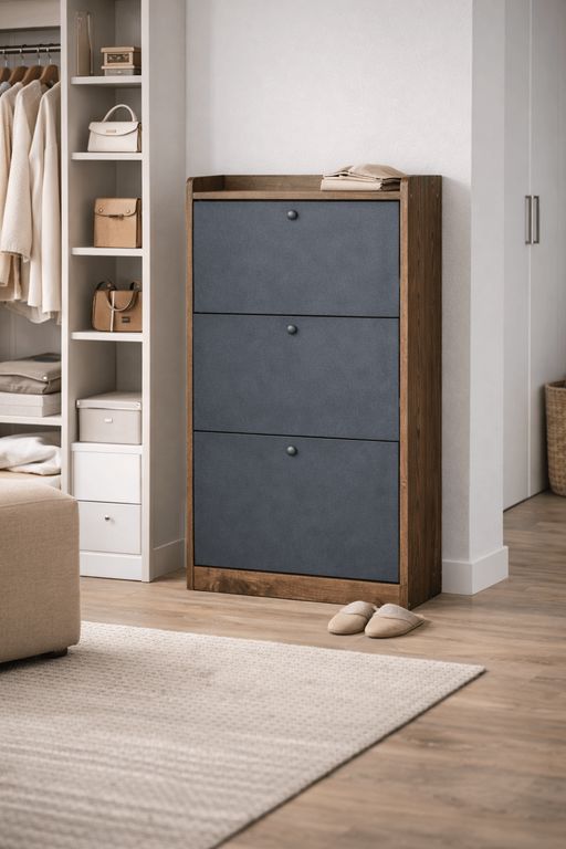 Zapatero Angosto Vertical Velux 18 Pares Gris Ideal Departamento 1146024