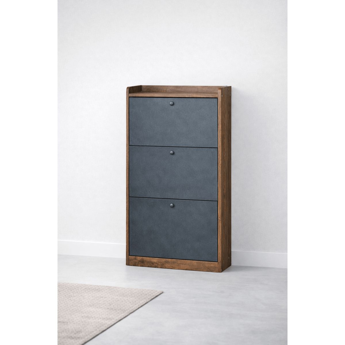 SPACE HOME - Mueble Zapatero Abatible Velux para 18 Pares Gris 114×60×24 cm