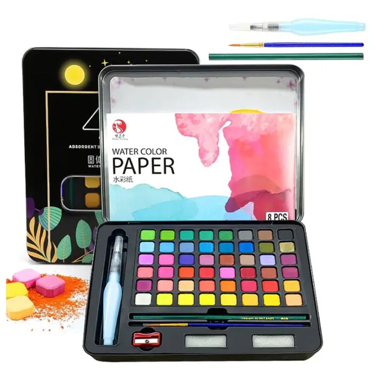 GENERICO - Kit Acuarelas Profesionales Pintura Acuarela Art 48 Colores