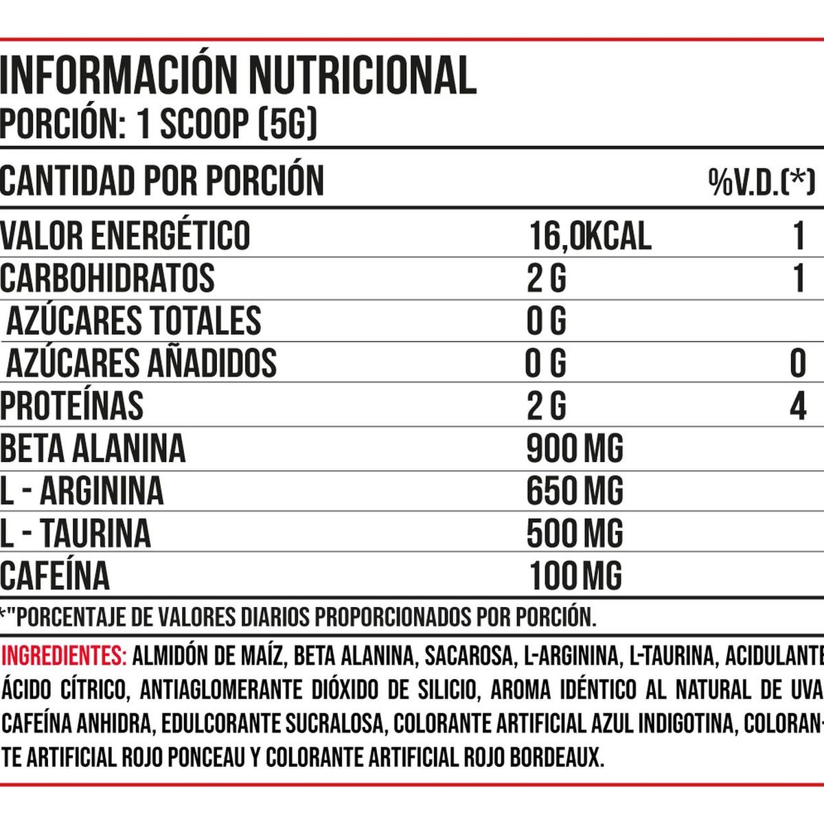 GENERICO - Puretech Pure Pre Workout - 100 Grs - Blanco